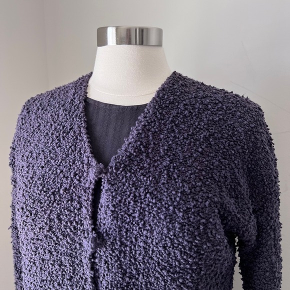 Eileen Fisher Vtg 2 Pc Set Textured Knit‎ Cardigan and Striped Midi Dress Small - Picture 9 of 16